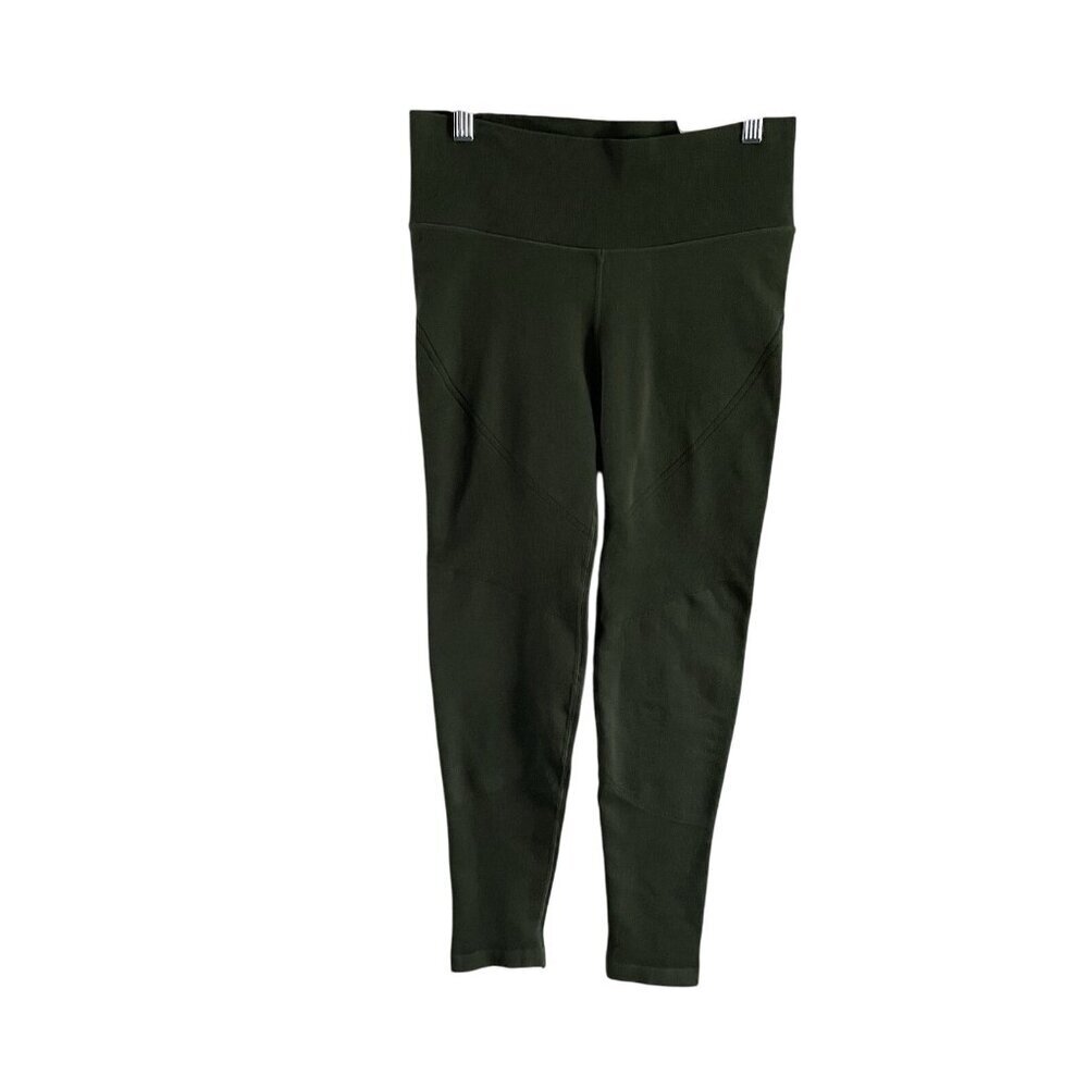 Offline By Aerie Womn M Green Ribbed Seamless Athleisure Hi-Rise 7/8 Legging NWT